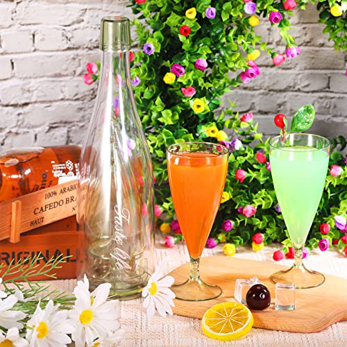 10 Pcs Plastic Champagne Flutes With Outer Cup Portable Reusable Plastic Wine Glasses Stemless Plastic Goblet Set For Picnic Party Camping Wedding Birthday, Each 5.4 Ounces (Green) #TOP6