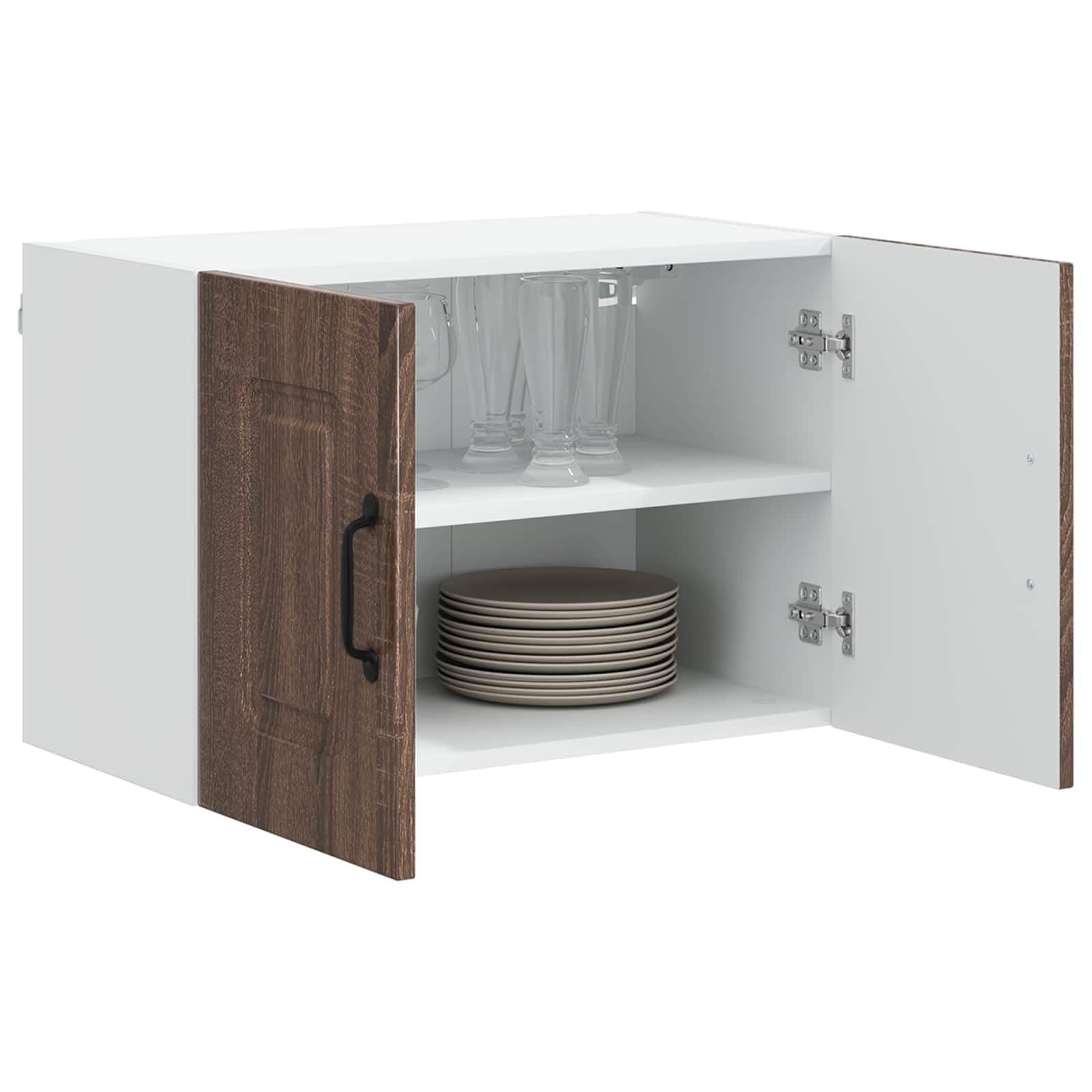 Kalmar Juego de 2 armarios de cocina, aspecto roble marrón, 60 x 31 x 40 cm, material de madera, montaje en pared, amplio espacio de almacenamiento para cocina, comedor