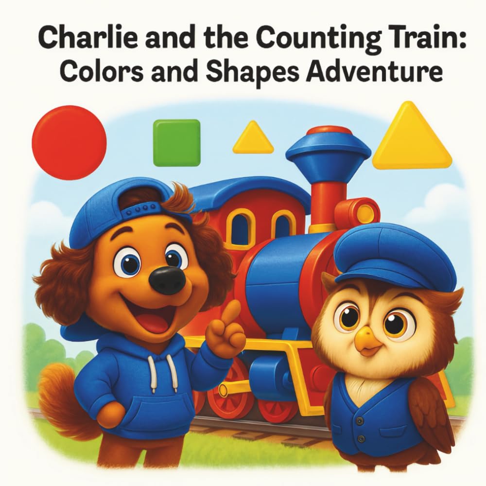 Charlie and the Counting Train: Colors and Shapes Adventure: A cute puppy and his adventure on the learning train.