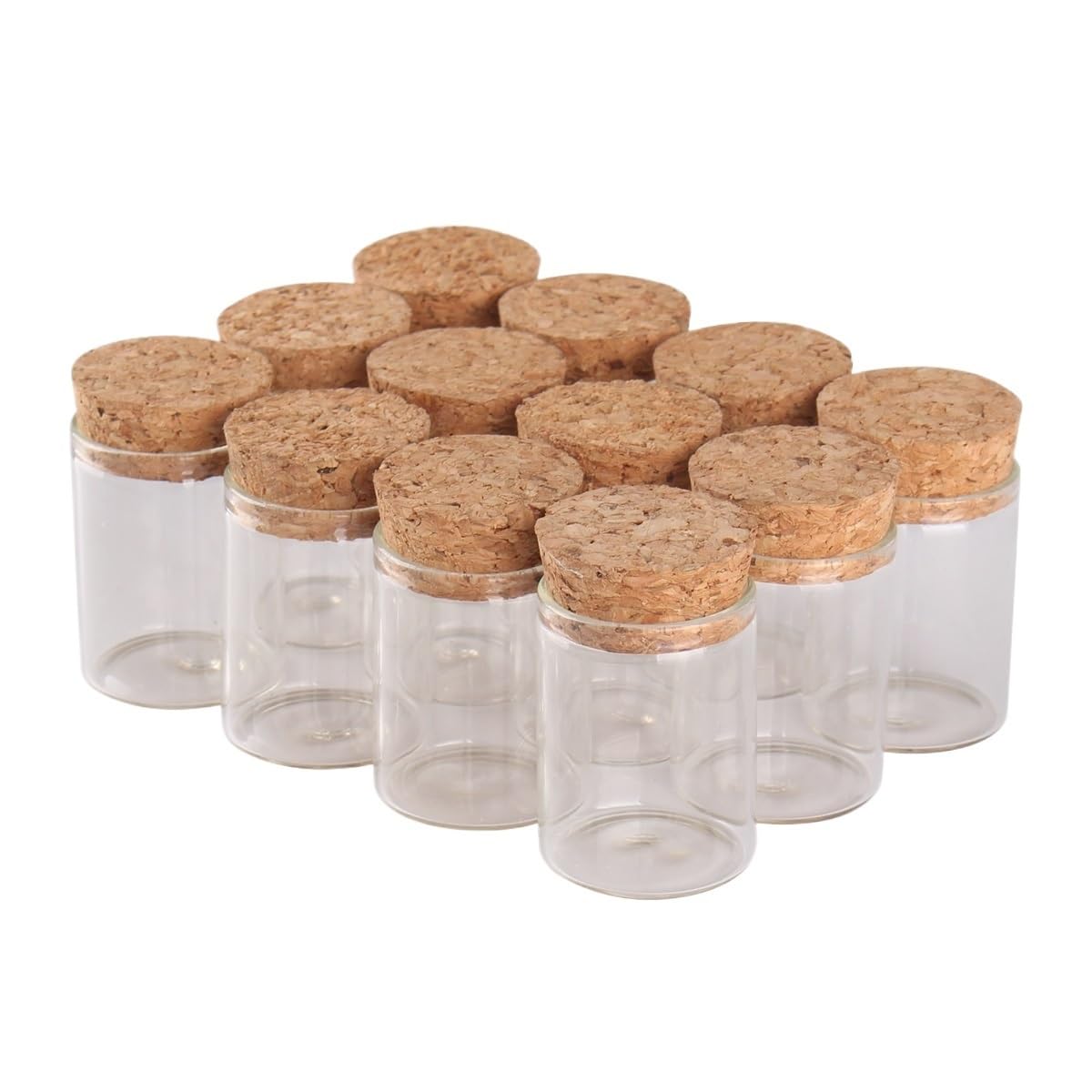 12 Pieces 15ml Lab Glassware Glass Test Tube with Cork Stopper Tiny Glass Spice Jars Vials 30 * 40mm for Art DIY Crafts