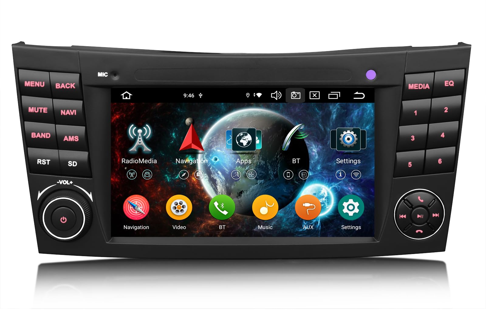 Erisin 7" Android 14 Autoradio pour Mercedes Classe E/CLS W211 W219 GPS Navigateur sans Fil Carplay & Android Auto WiFi DSP Bluetooth 5.1 Canbus SWC Écran Tactile 4GO+64GO