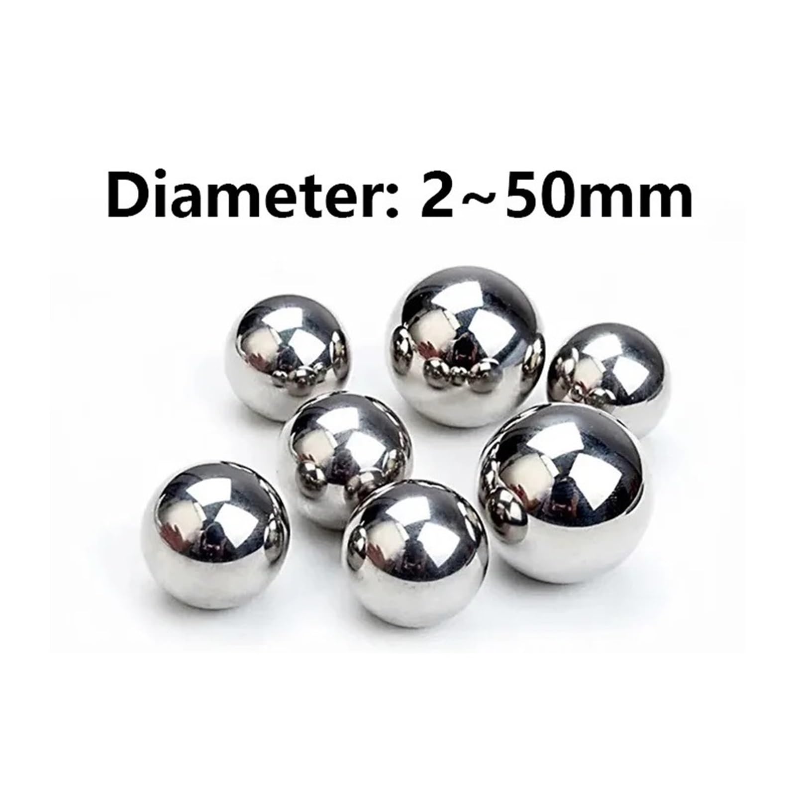 Bola de acero inoxidable Rodamientos de bolas sólidas acero inoxidable 316L 2/3/4/5/6/7/8/9/10/11/12/13/14/15/16/17/18/19/25~50 mm(50pcs,10mm)