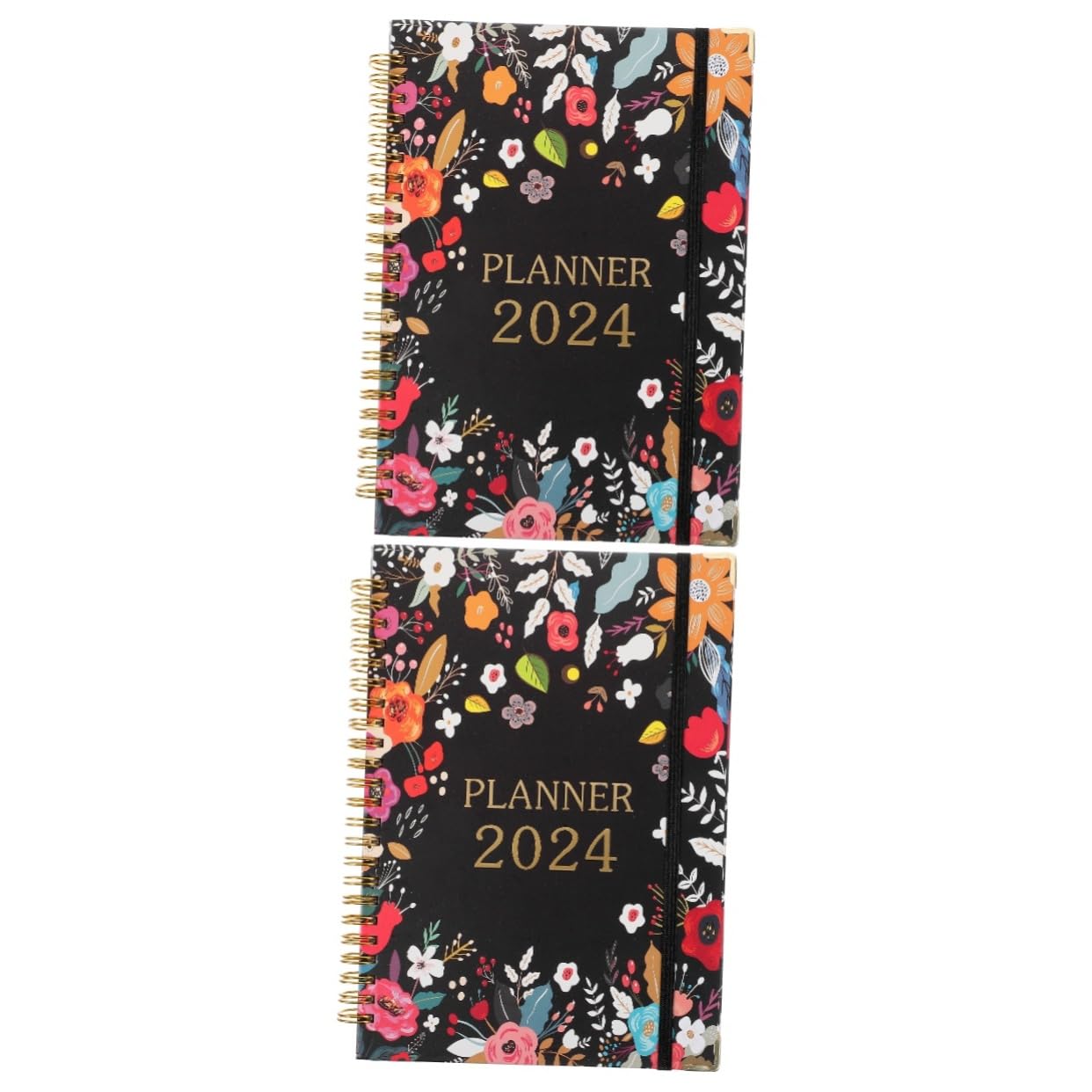 SEWACC 2St Englischer Notizblock Planblock Wochenplaner 2024 Kalender-Monatsplaner 2024 Tagesplaner-Notizbuch Stundenplaner schreibheft buch schreiben Arbeitsnotizbuch Spulenplaner Papier