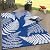 Ileading Reversible Plastic Outdoor Rug Fern Leaves Straw Mat,Waterproof Patios Carpet 5x8ft Non Shedding Portable Decor Area Rugs for Deck RV Picnic Beach Backyard(Navy)