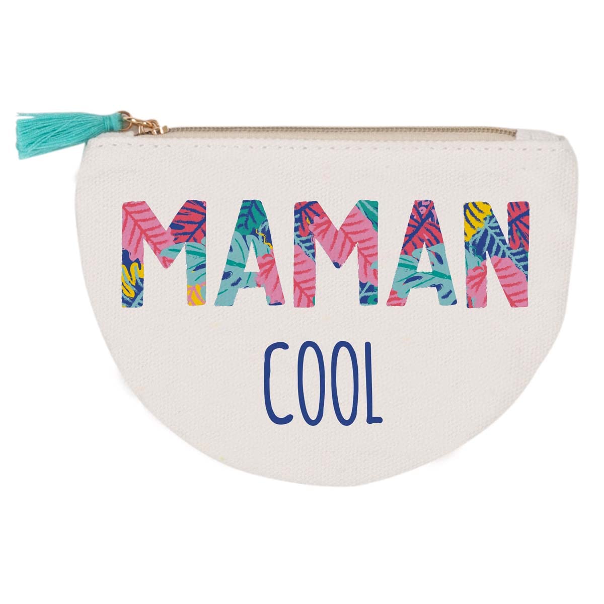 Draeger Paris Cool Mum Coin Purse, Blue, Zip Cotton Purse