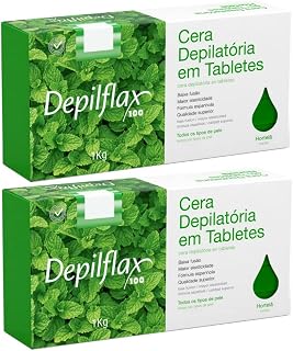 COMBO 2KG CERA QUENTE EM TABLETES PARA DEPILACAO DEPILFLAX (2KG HORTELÃ)