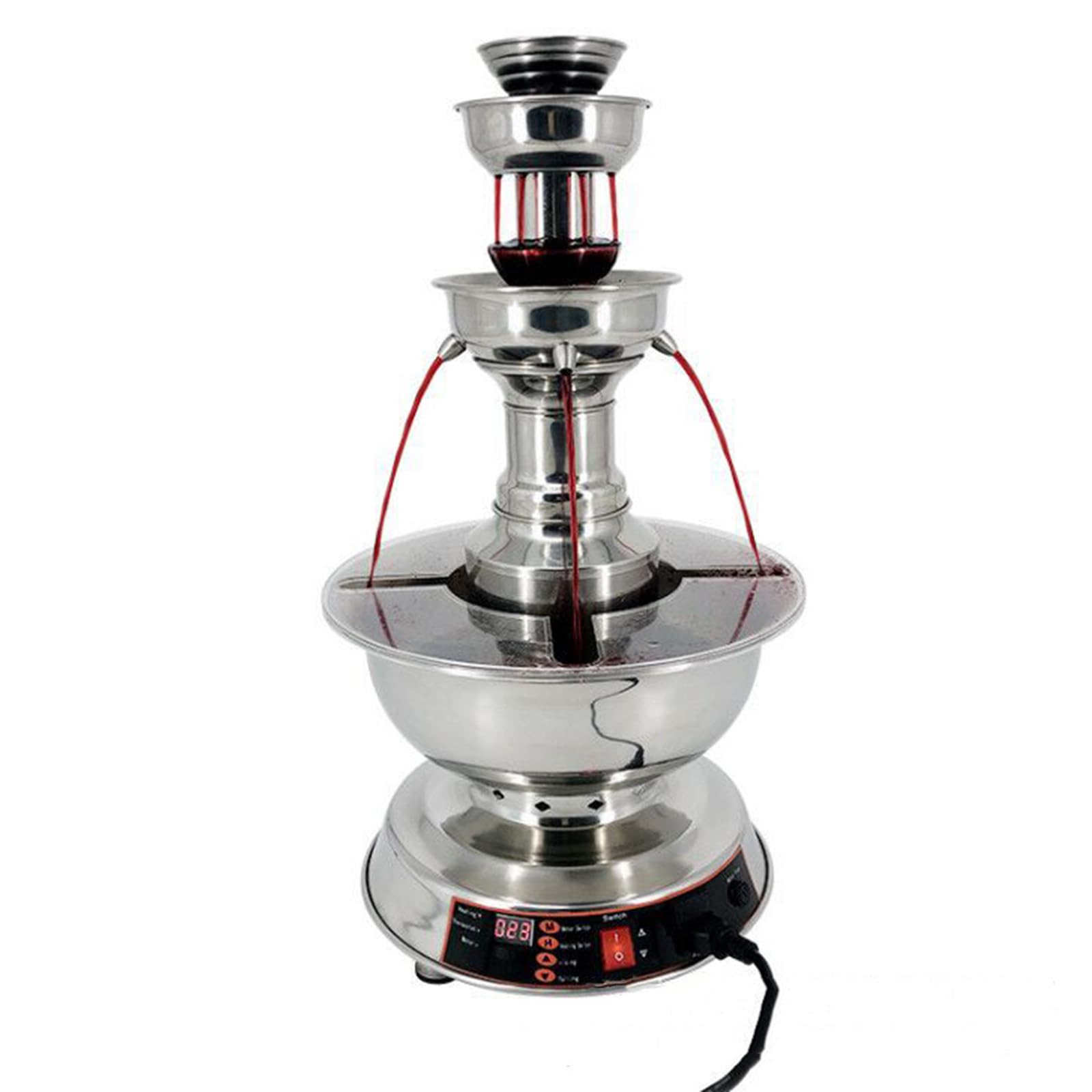 YXZYFPP 3-Tier Wine Fountain Machine Bowl Champagne Tower Fountain 0~100℃ Temperature Regulating Juice Fountain Suitable for Wine,Champagne,Water,Juice