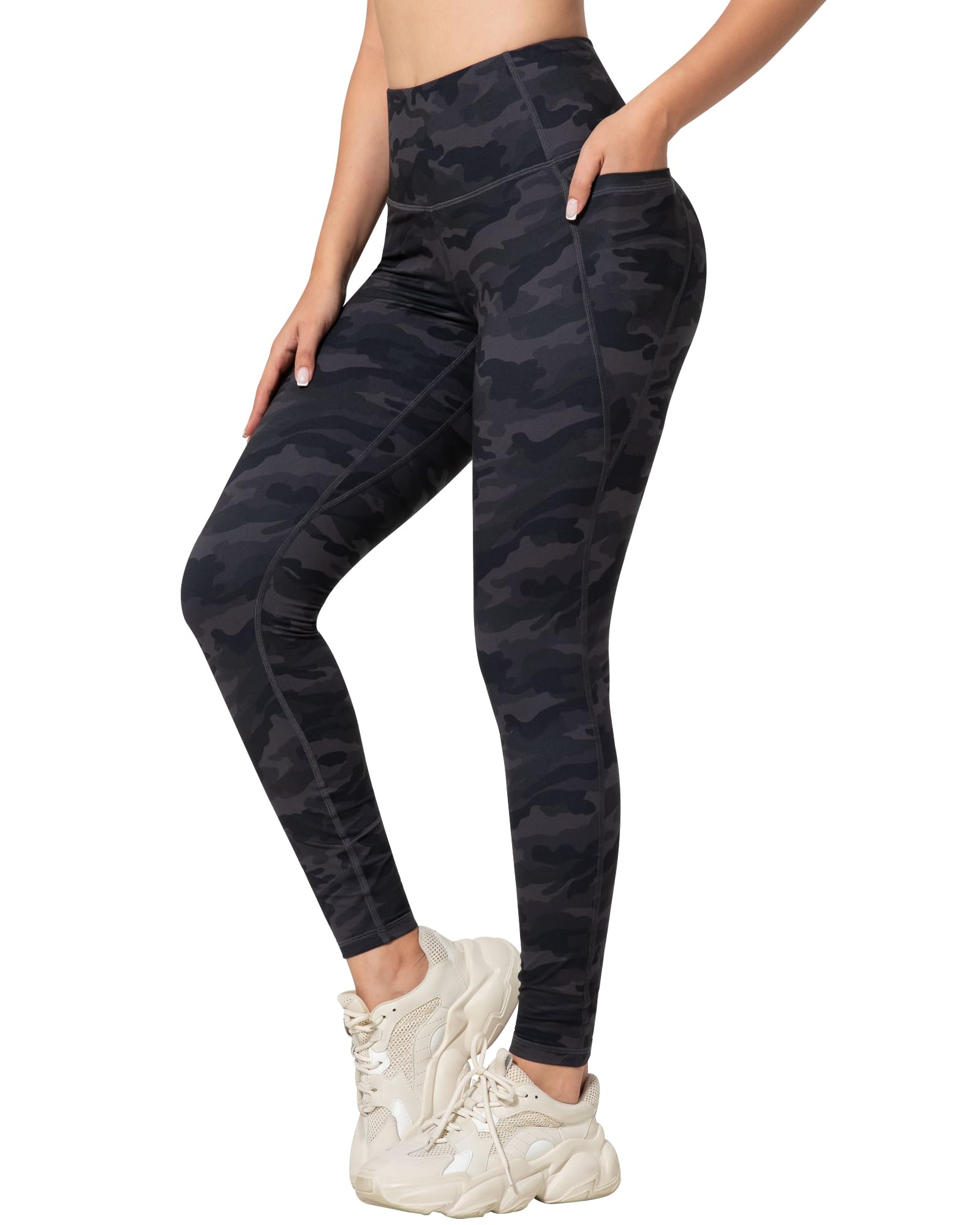 Leggings con bolsillos para mujer, control de abdomen, cintura alta, suaves, para entrenamiento, atletismo, correr, yoga, gimnasio — view 7