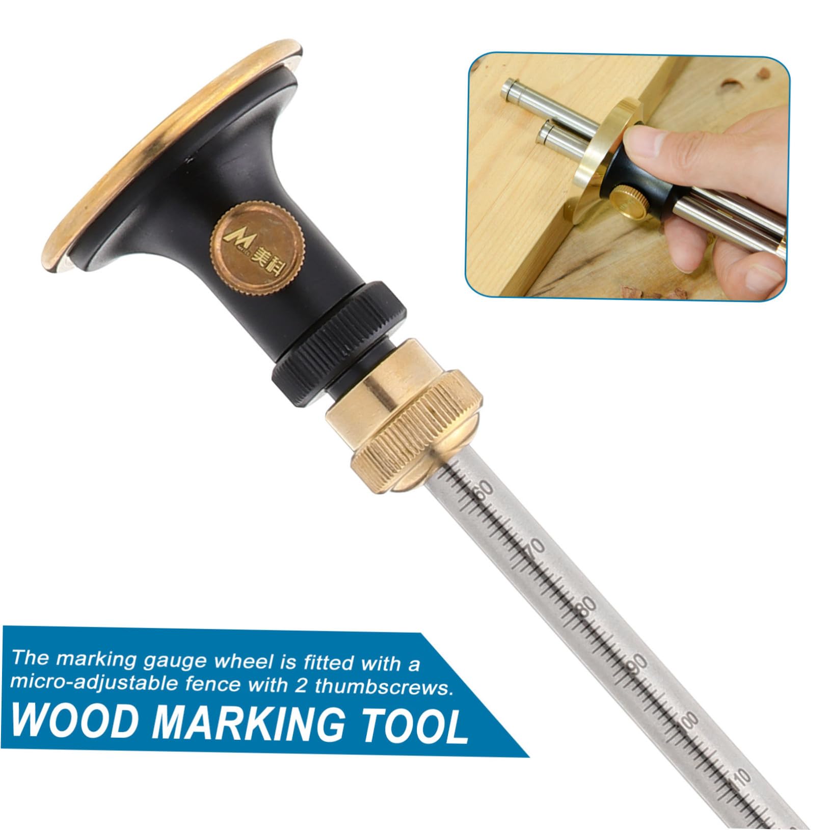 Marcador De Carpintería Duradero Rueda De Calibre De Marcado Herramienta Para Madera Para Bricolaje y Trabajos De Precisión Madera