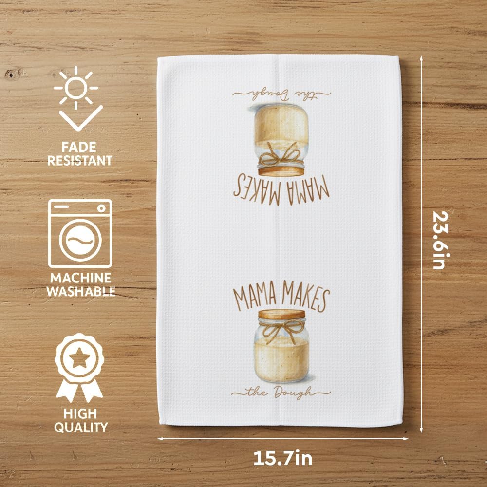 Mother's Day Sourdough Gifts for Mom,Cute Baking Towel for Mama Makes The Dough Baking Gifts for Women,Hostess,Friends,Sourdough Lover Gift for Birthday,Christmas,Thanksgiving image 2