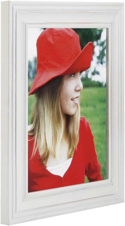 RPJC 8x10 Wlide-Frame Picture Frames Made of Solid Wood High Definition Glass for Table Top Display and Wall Mounting Photo Frame White