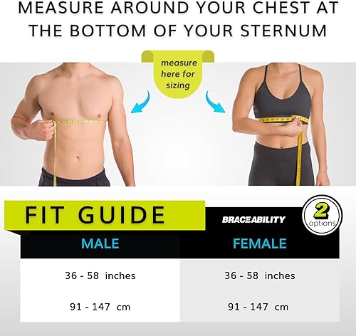 Miniatura 2 de BraceAbility Cinturón de ligadura para lesiones de costilla, envoltura protectora para costillas doloridas o moretones, lesiones en el esternón,
