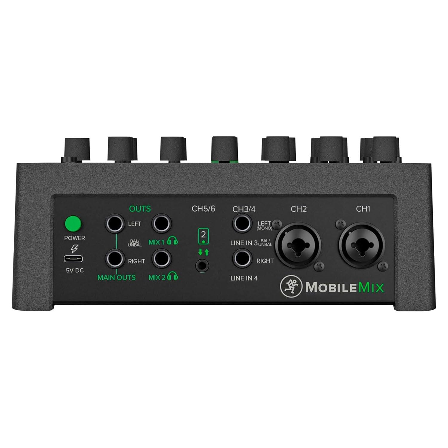Mackie MobileMix - Mixeur 8 canaux alimentable par USB pour production audiovisuelle, sonorisation et streaming d'instruments, de microphones et de Bluetooth®