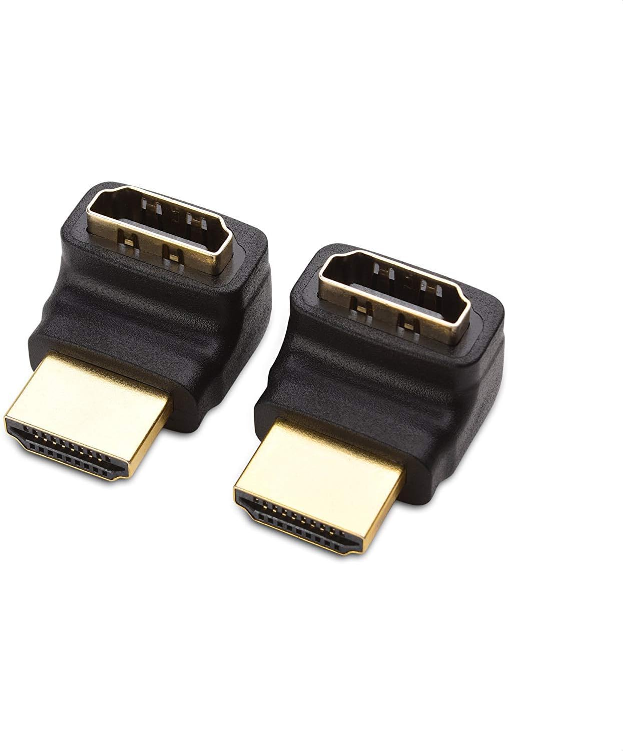 2-Pack Right Angle HDMI Adapter (270 Degree HDMI Right Angle) with 4K and HDR Support