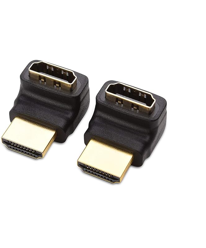 Cable Matters 2-Pack 4K Right Angle HDMI Adapter, 270 Degree, HDR | 4K@60Hz and HDR Support, Right-Angle Design, Gold-Plated Connectors
