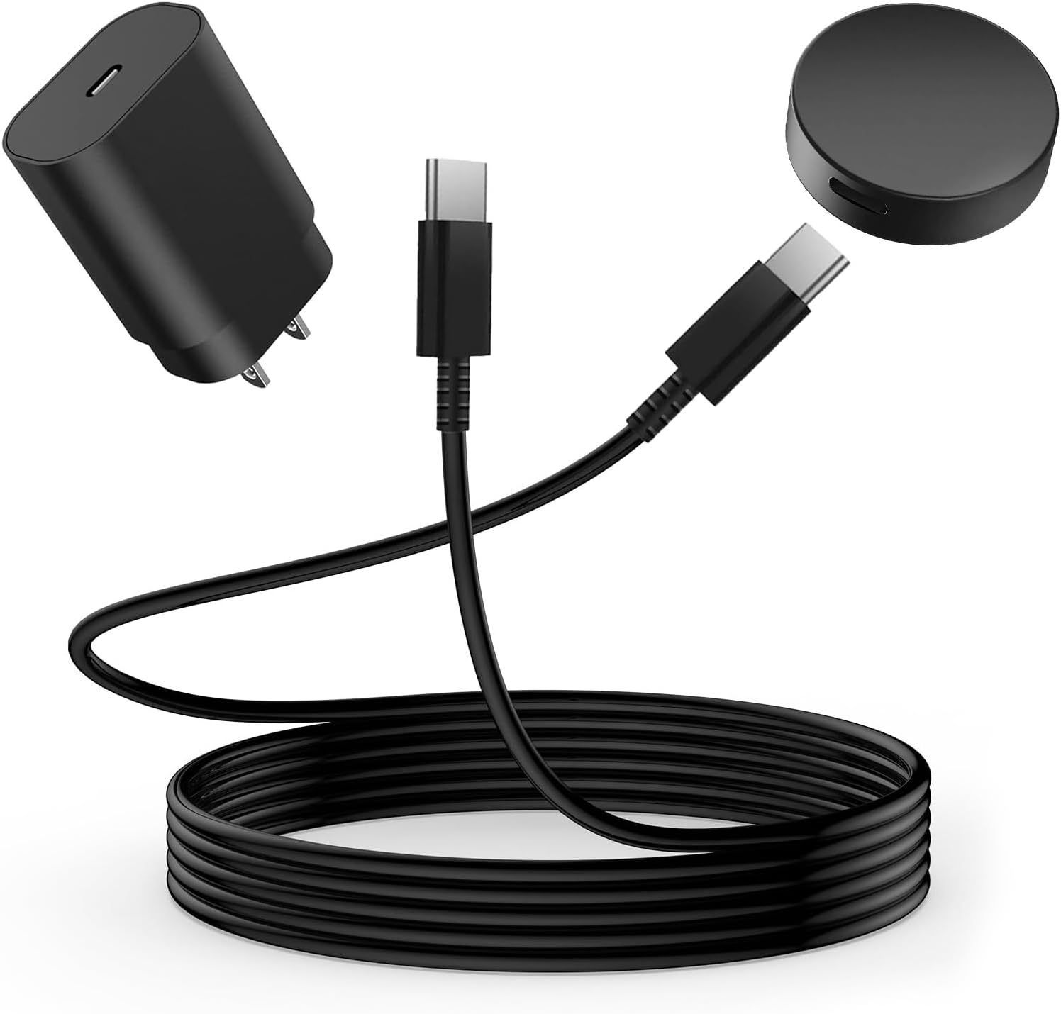 2-in-1 Dual USB-C Fast Charging Cable for Samsung Galaxy Watch 7/FE/6/5/4 & S25 S24 S23 Ultra, 25W PD Power Cord with Magnetic Watch Charger, Braided Type-C Travel Cable for Samsung Ecosystem