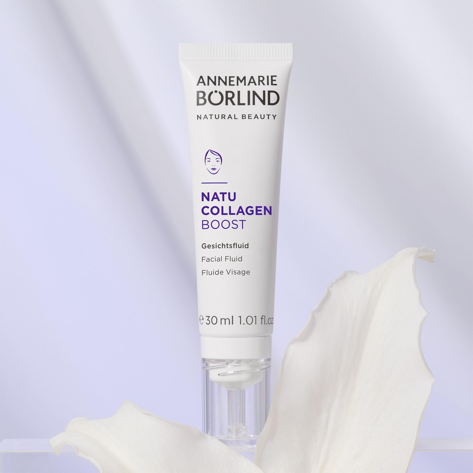 ANNEMARIE BÖRLIND NATUCOLLAGEN BOOST Gesichtsfluid 30ml | Feuchtigkeitsspendendes Gesichtsserum, Aktiviert Kollagenproduktion, Mildert Falten, Anti-Aging, Mit Veganem Kollagen