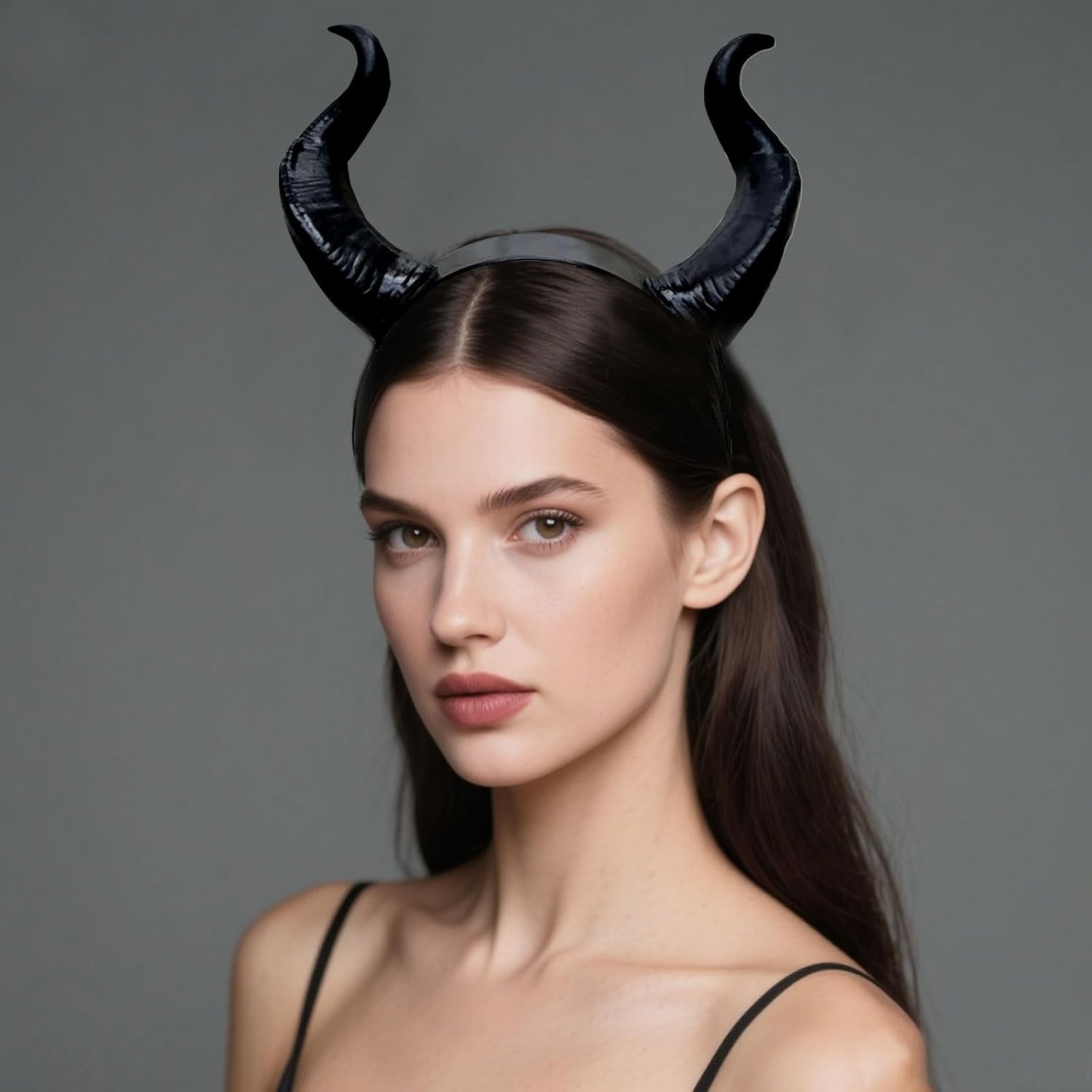 Devil Horns Headband for Women & Men- Black Halloween Hairband, Cosplay Costume Horn Hair Hoop, Gothic Devil Horn Hair Accessory for Halloween Parties, Rave, Cosplay (Black) - Image 6