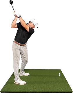 Super Tee Golf Mat – 5 x 5 Indoor/Outdoor Nylon Turf Mat for Wooden and Rubber Tees with Shock Absorbent Foam Backing – Practice Driving or Chipping at The Range or Simulator