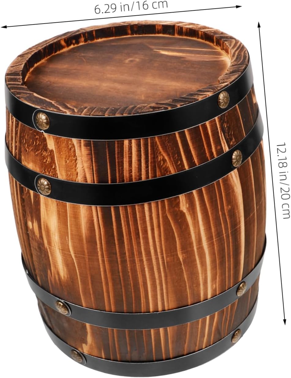 GARVALON Craftsmanship Oak Barrel Ornaments Versatile Decorative Bar Wine Barrel for Home