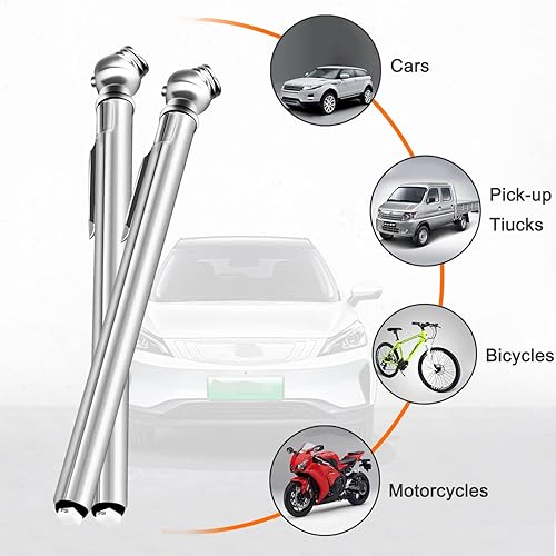 Miniatura 4 de Lápiz medidor de presión de neumáticos, medidor de presión de aire de mandril de aleación de zinc (10-50 PSI), medidor de presión de neumáticos