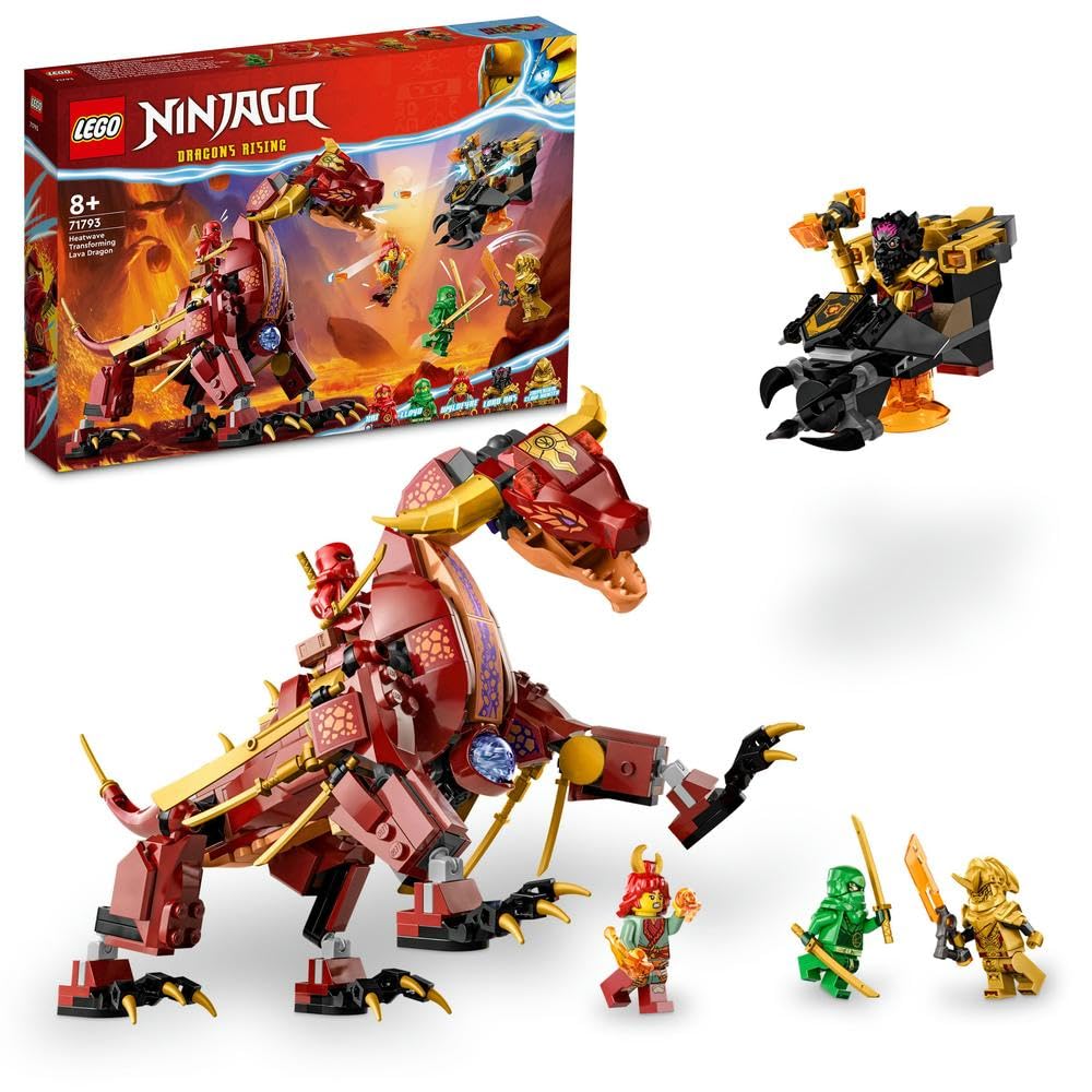 LAVAエントリーセット LEGO 71793 NINJAGO Heatwave Transforming Lava Dragon Toy, Dragons