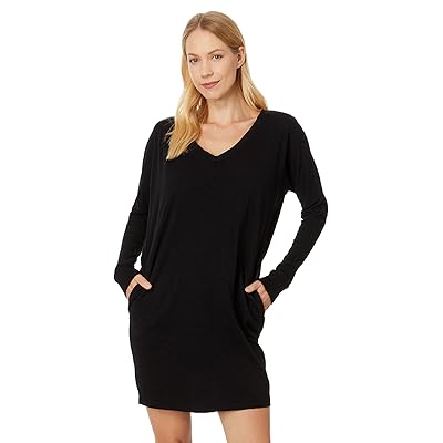 Mod o doc Long Sleeve V Neck Dolman Sleeve Dress Women