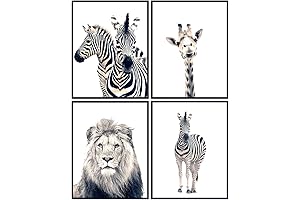 Black and White African Animal Prints - Wall Art Posters
