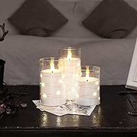 Vista 5 de NURADA Velas parpadeantes sin llama: luces de cadena de estrella incorporadas, velas LED de mecha 3D acrílicas que funcionan con pilas, con control