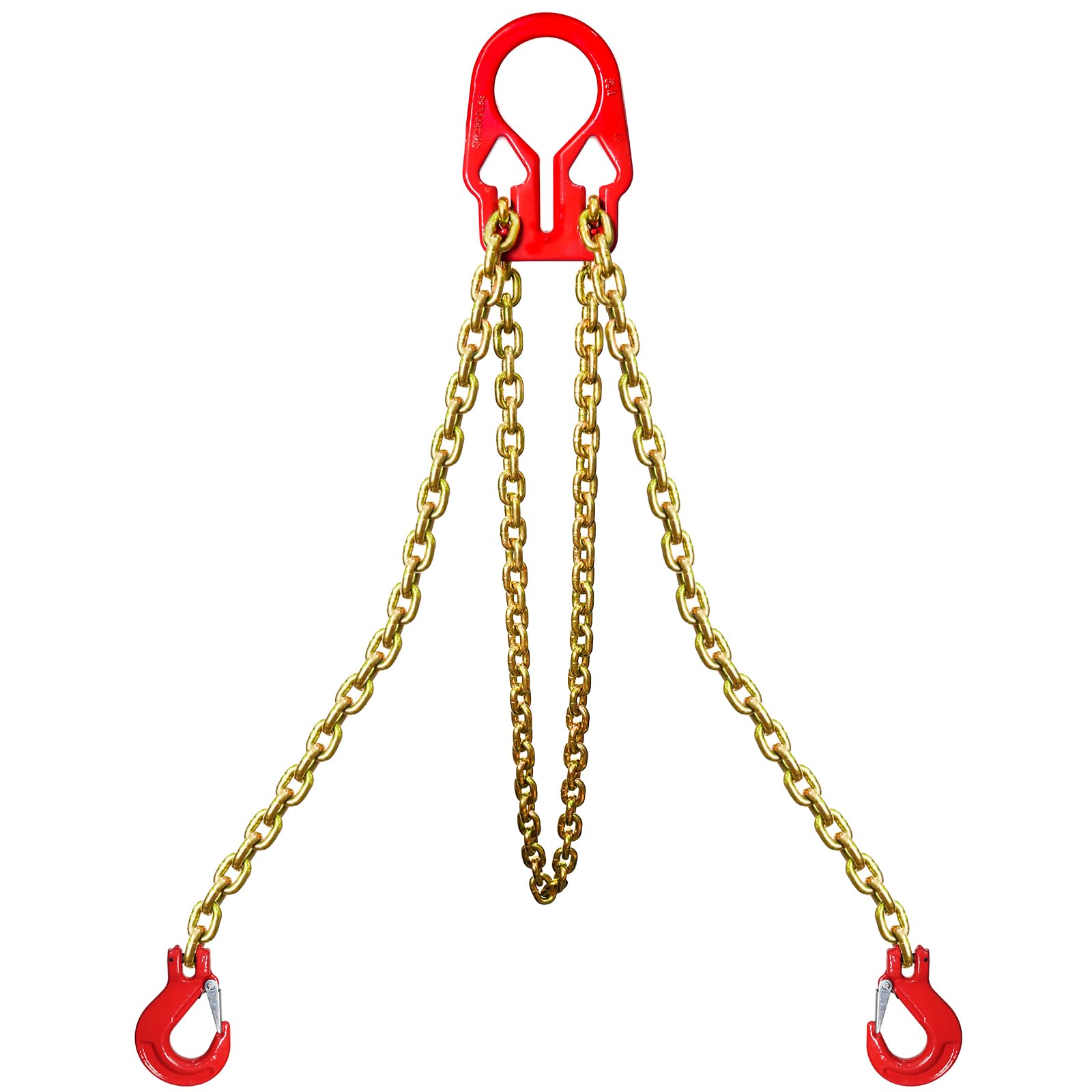 Cadenas de elevación con ganchos de ajuste de 5/16 pulgadas x 10 pies, 7000 libras/3.18 toneladas de aleación de acero G80 de alta resistencia industrial para polipasto de motor con gancho de