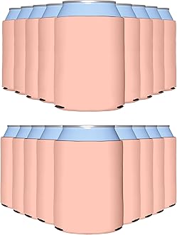 PartyPrints 1000 Pack Strawberry Ice Blank Can Cooler Sleeves, Customizable Bulk Can Coolers, Extra-Thick Collapsible Drink Insulator Sleeve, Beer Can Coolers for Party Beverages