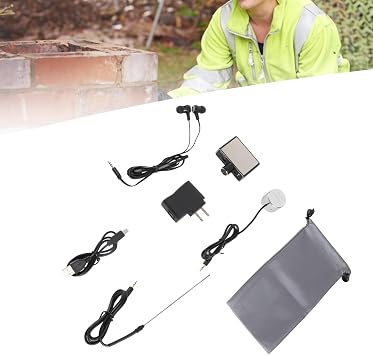 Water Leakage Detector, 20000X Audio Magnification Underground Water Pipe Leakage Monitor -70D db Dual Probe Water Pipe Leak Sound Intensifier Underground Water Search Machine with Earphone(US)