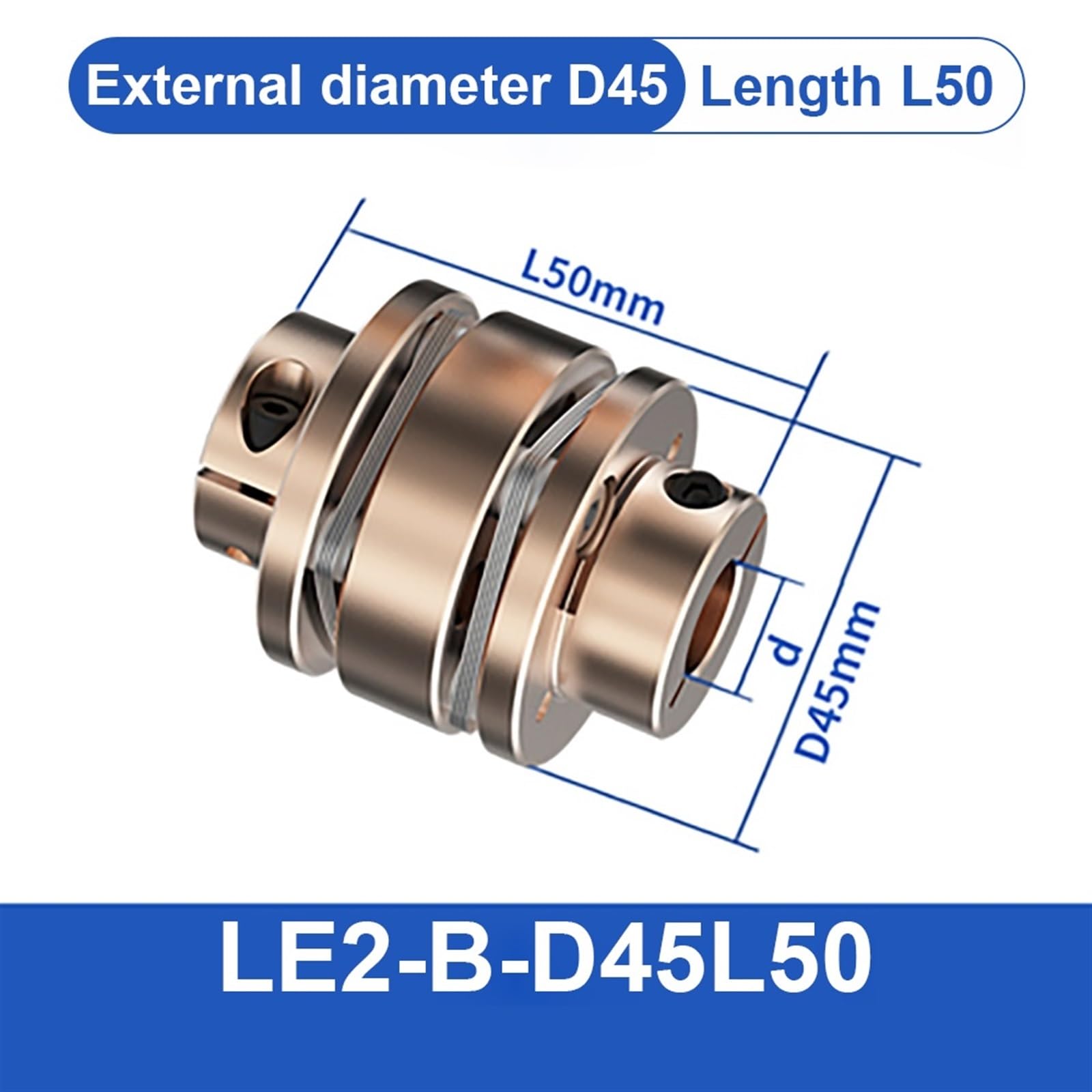 Amazon.com: Flange Coupling LE D45L35/50 Flexible Motor Shaft Coupler  Aluminium Diaphragms Universal Joint For 3D Printer Cardan(LE2-B-D45L50-8X11)  : Industrial y Científico