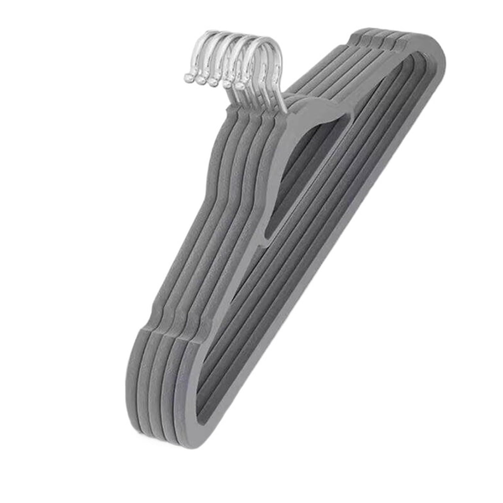 Velvet Hangers 10Pcs Flocked Hanger Home Non-slip Velvet Hangers Coat Clothes Strong Racks(Grey-10Pcs)