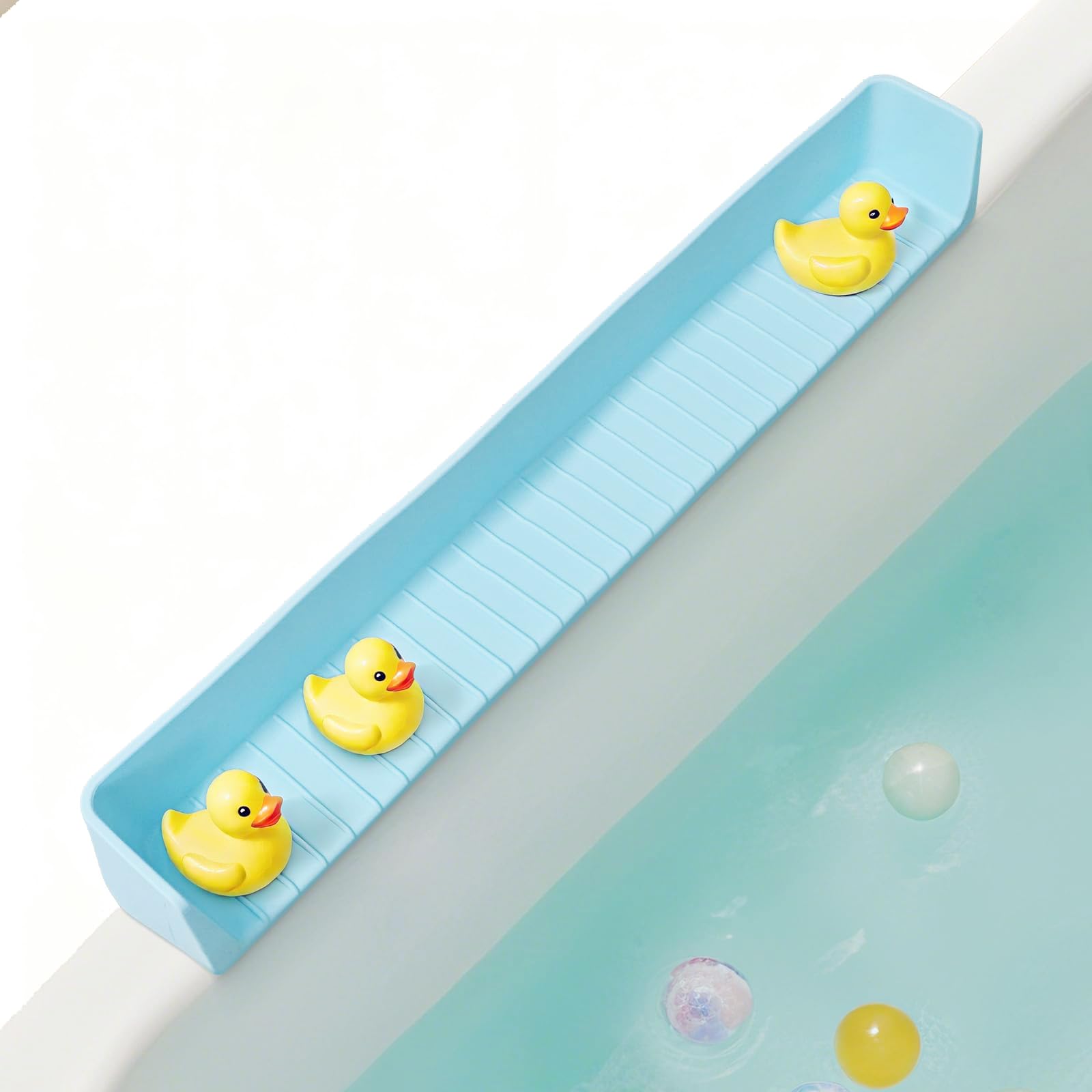 Badewannen-Spritzschutz für Kinder, Längerer Silikon-Wasserspritzschutz, Spielzeughalter für Die Badewanne, Verhindert Wasserspritzer Im Badezimmer, Einfach Zu Installieren