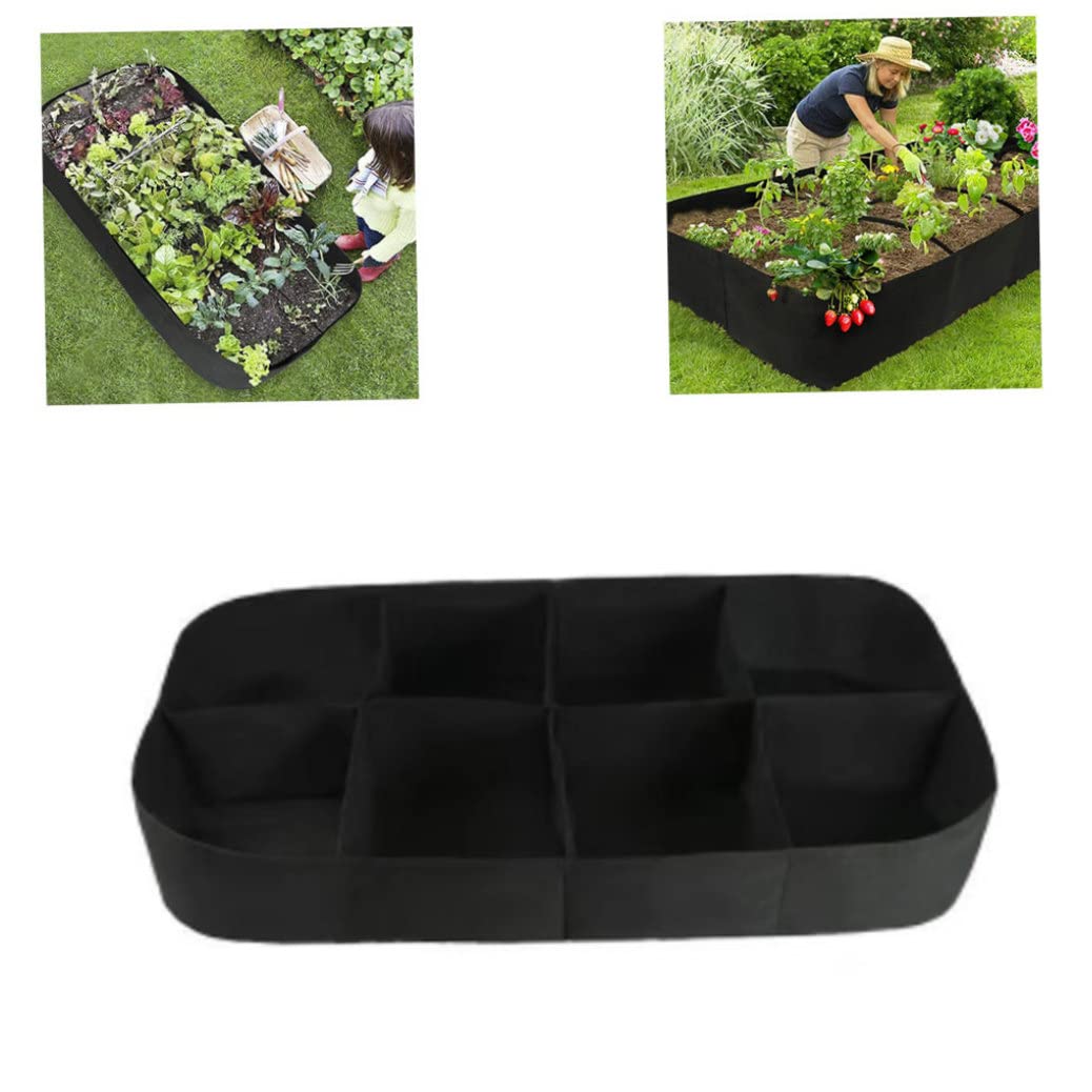 Bolsas de cultivo de plantas, camas de cultivo de tela, bolsas rectangulares, macetas de tomate y patatas transpirables para plantas vegetales al aire libre, flores (negro) Bolsa de plántulas