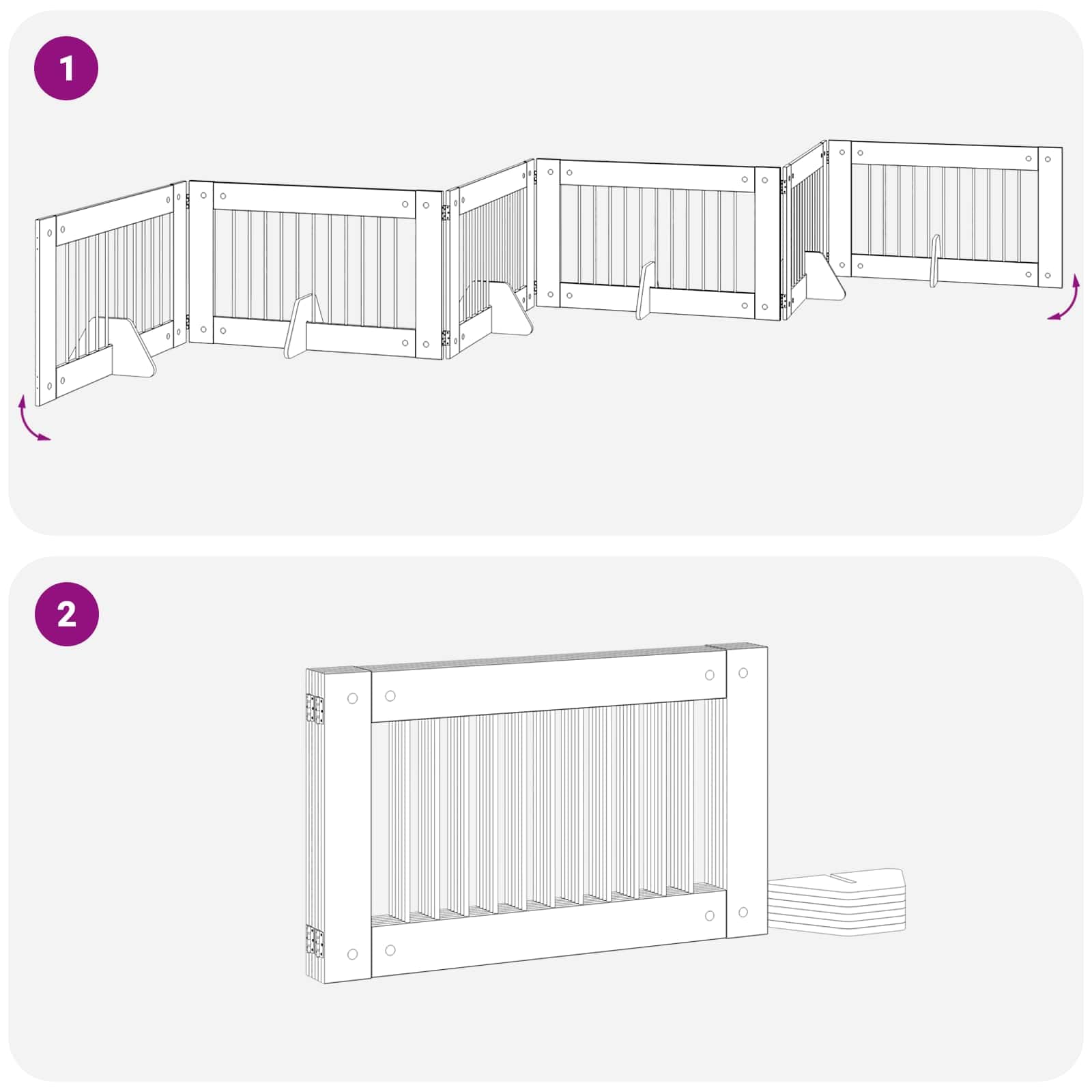 Portería para perros de 6 piezas con soporte de roble Sonoma 100 x 60 cm, plegable, modular ampliable para interior y exterior, caño seguro, protección y cierre para perros y cachorros