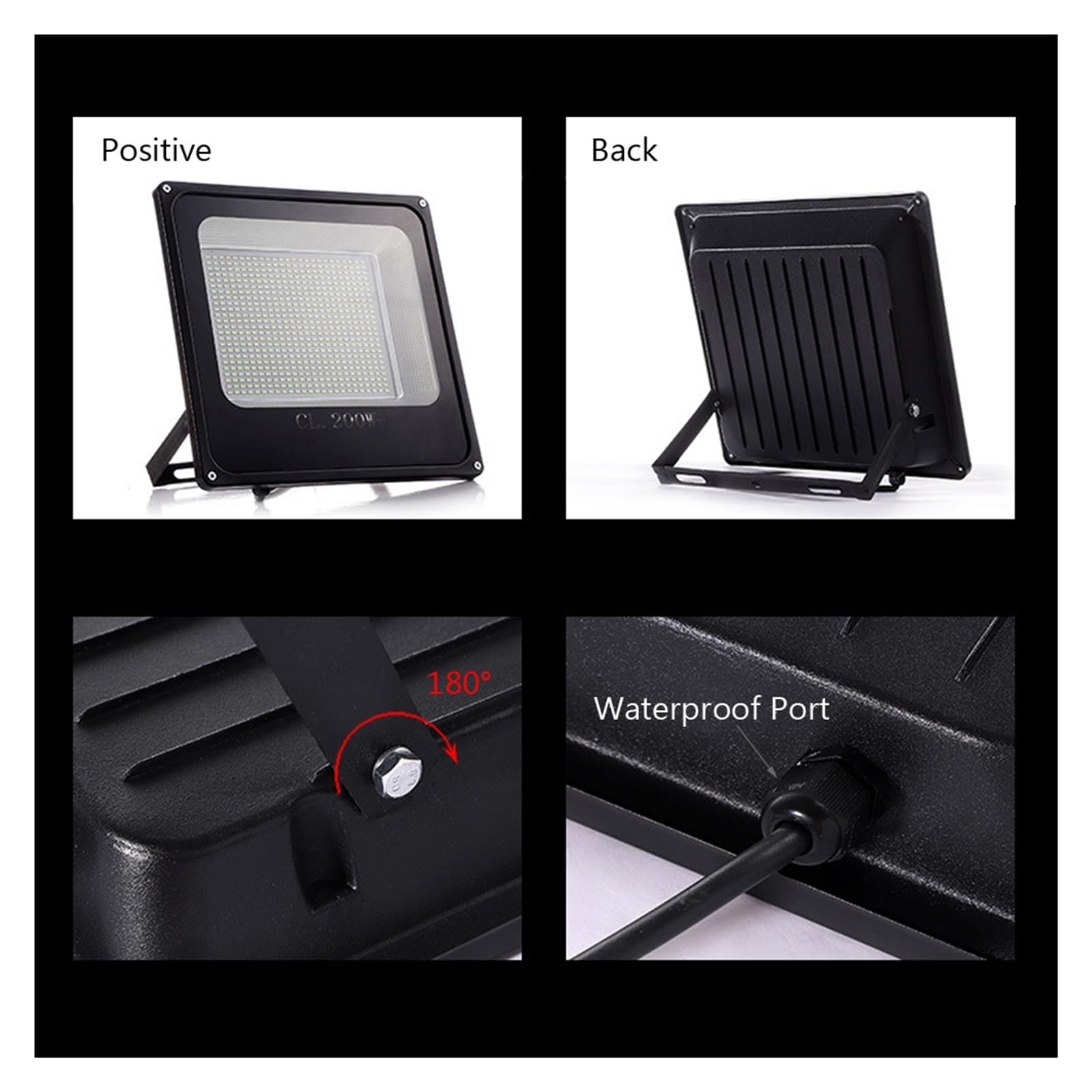 Zewnętrzne światło powodziowe Reflektor LED 50W 100W 200W 300W 500W Biały Wysokiej Mocy Wodoodporny IP65 Oświetlenie Zewnętrzne Lampa Projektowa Nowość Oświetlenie miejsca pracy(150W)