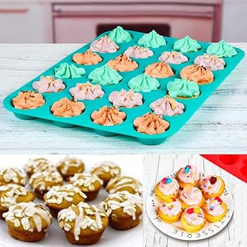 Silicone Baking Cups Cupcake Liners - 24 Pcs Reusable Silicone Molds Including Round, Rectanguar, Square, Flower Food Grade Silicone