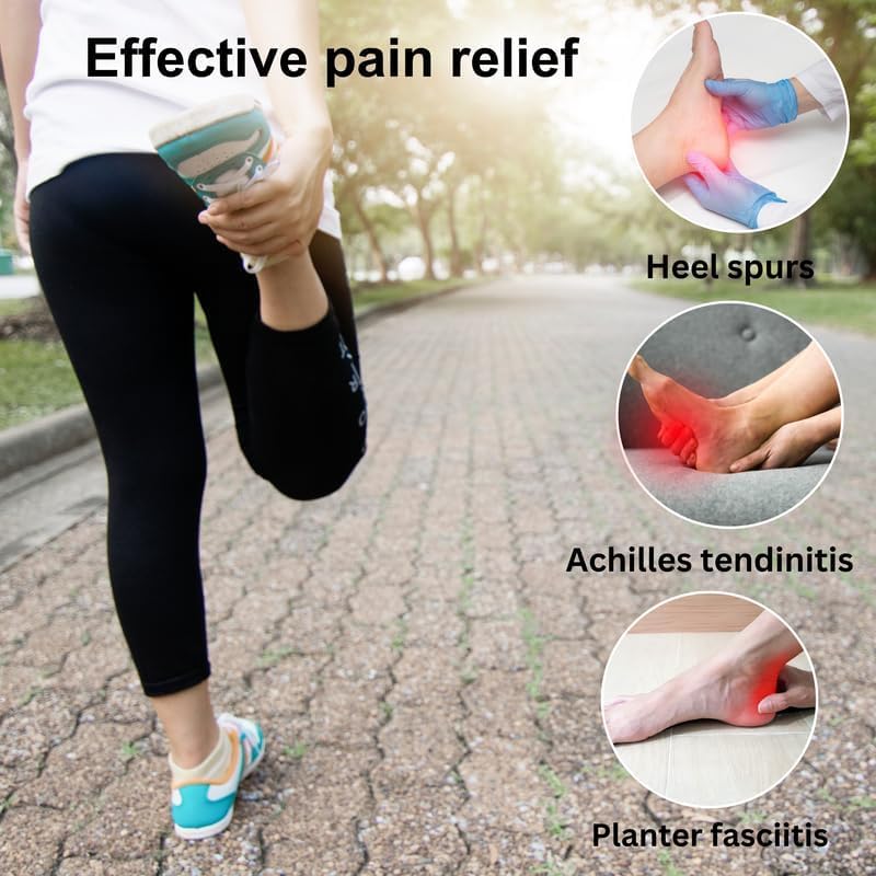 Image of VONT Heel Pads For Heel Pain Relief Heel Insole For Extra Cushioning Comfort Slim Designed Heel Cushions For Shock Absorption Plantar Fasciitis Support (Colour: Blue /Yellow, free)