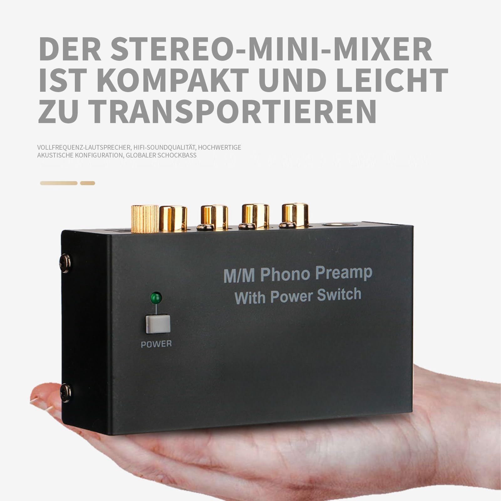 Magicbox Phono Vorverstärker Pro | RIAA-MM Vorverstärker mit 92dB SNR, RCA/TRS/Klinke & Plug-and-Play – Für Audio-Technica/Sony/Vintage