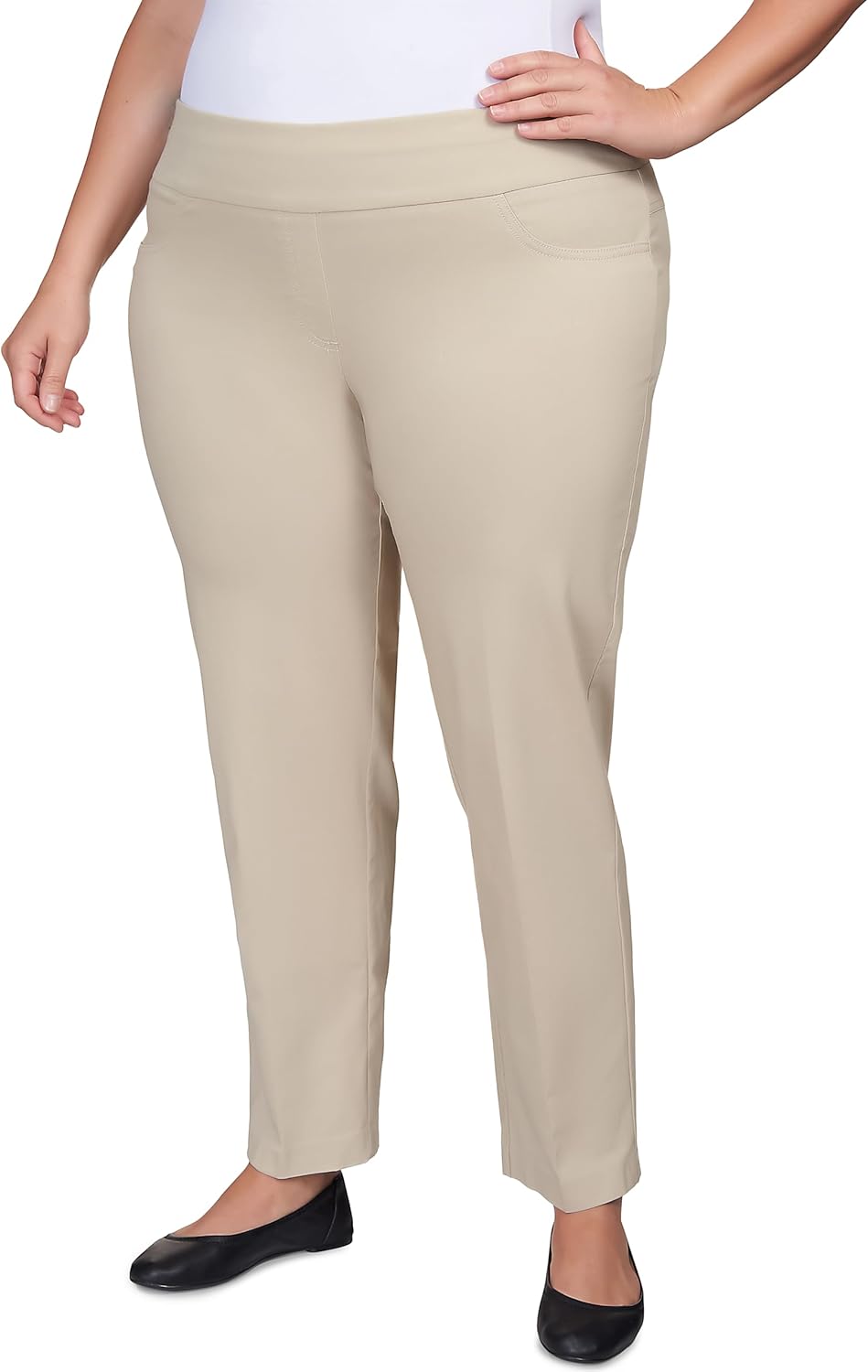Ruby Rd. Women's Ruby Rd. Womens Plus-Size Mid-Rise Pull-on Straight Solar Millennium Tech Pant