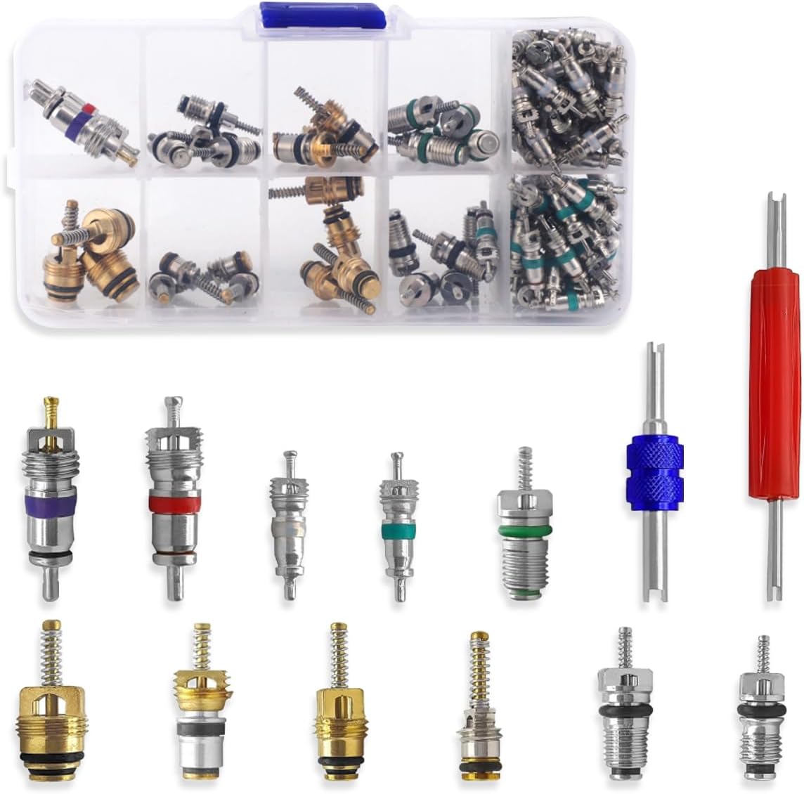 Kit de 102 Piezas para Válvulas de Aire Acondicionado de Auto