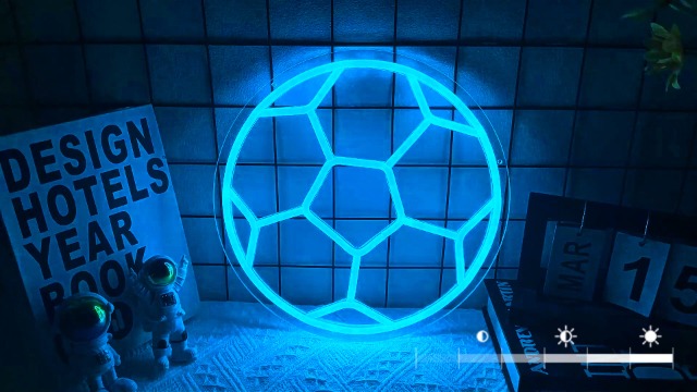 Luce al neon da calcio, adatta per la decorazione murale, luce