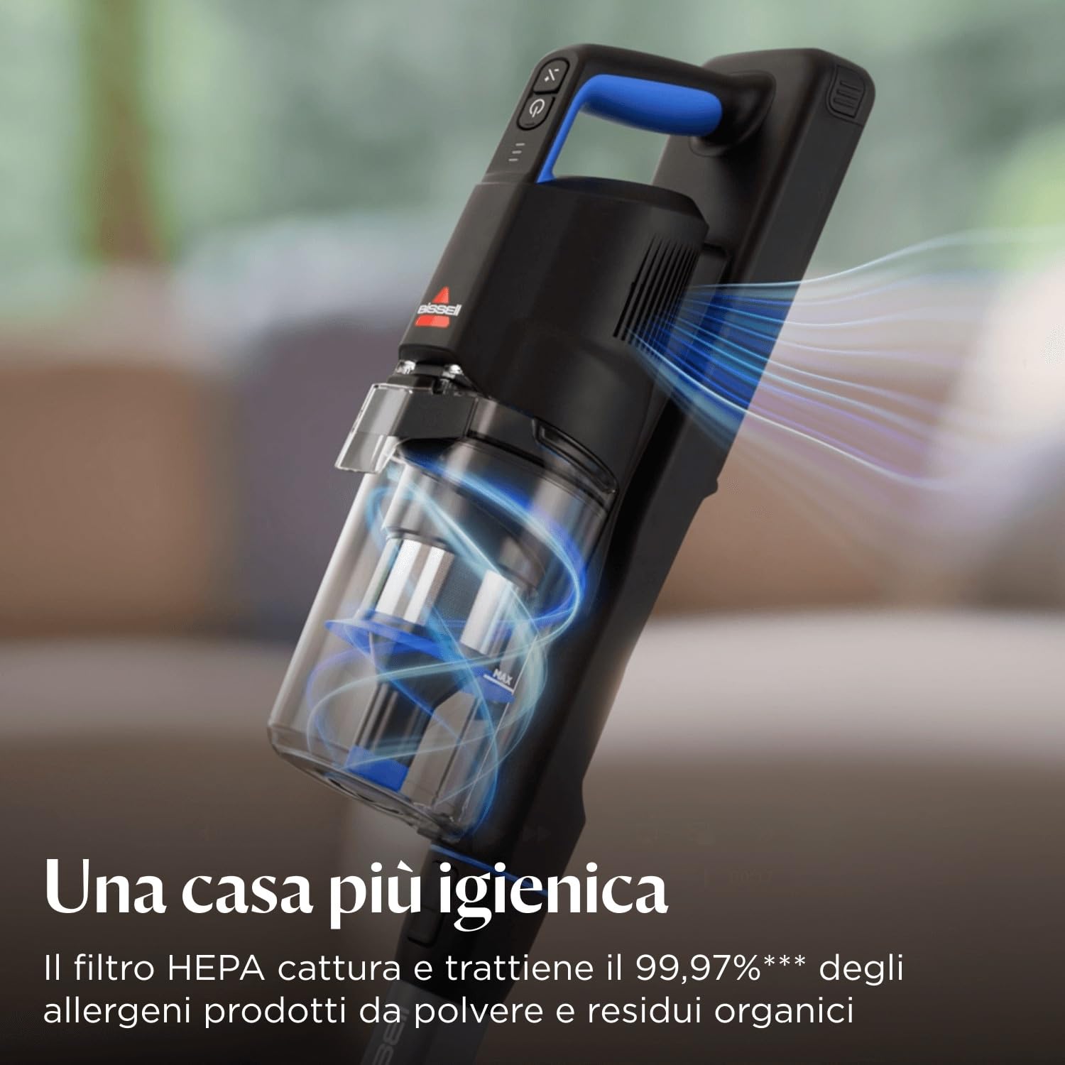 Bissell PowerClean FurGuard, Aspirapolvere Senza Fili, Motore da 280W, Spazzola a rullo Autopulente, Faretti FurFinder, Scopa Elettrica, Autoportante, Filtro HEPA, 2500 mAh Batteria Rimovibile, 4091N