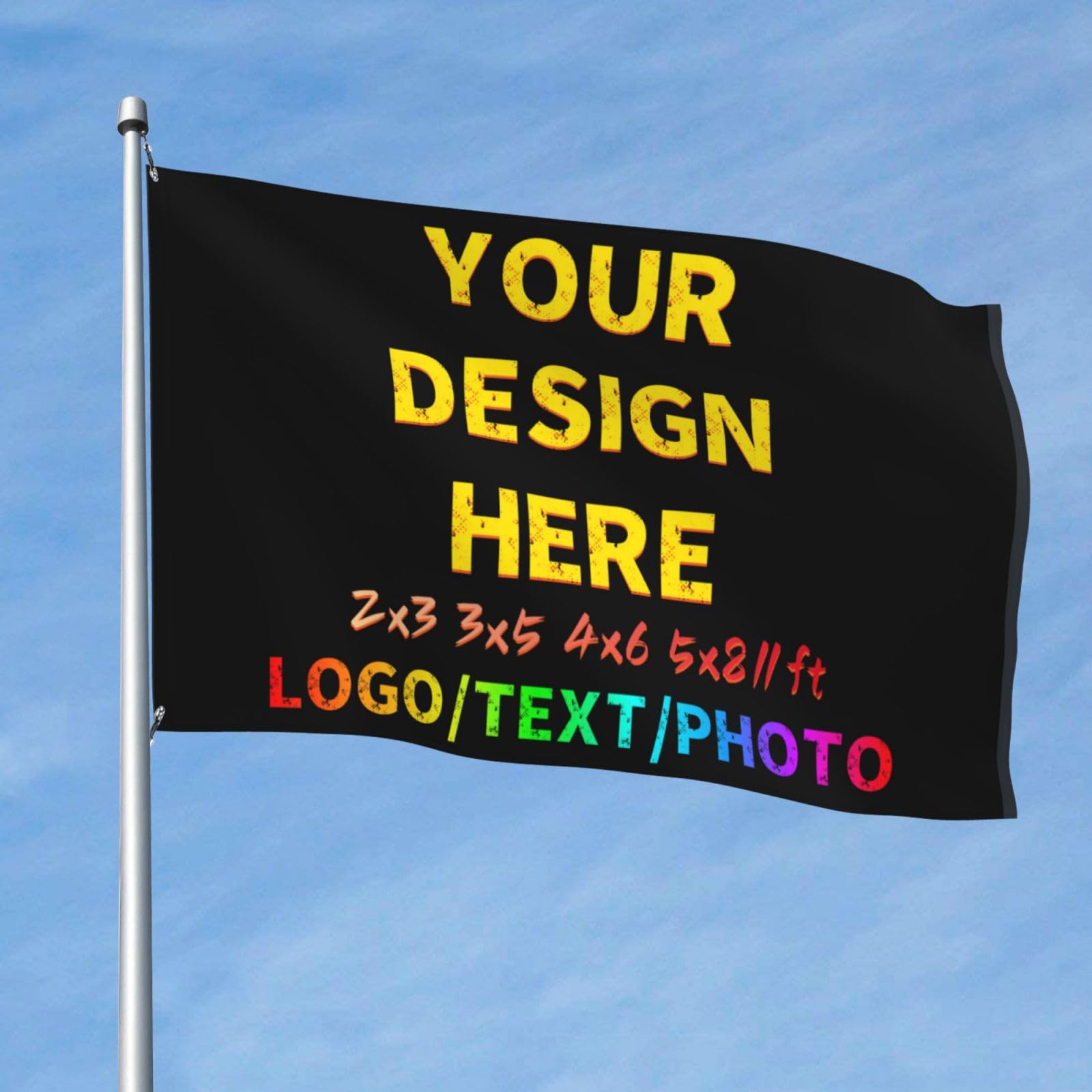 Personalised Flag & Custom Banners - Design Your Own Custom Flags, Add Your Own Text/Logo/Photo for Garden Outdoors Decorations,Camping Flag Yard Sign - 4x6 Ft - Double Sided