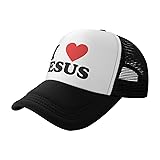 Jesus - I Love Jesus Trucker hat Mesh Baseball Cap Women Sun Hat Cowboy hat Men Hat Dad Hat Black Black One Size