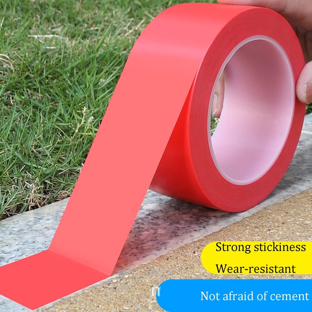 Cinta de señalización de peligro roja y blanca, Cinta de advertencia peligro 100 mm por 33 m multicolor(Red)