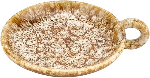 1PC Vintage Ceramic Candle Holders with Handle Round Farmhouse Candle Tray Vintage Candle Holder Home Mosaic Antique Decor Halloween Christmas