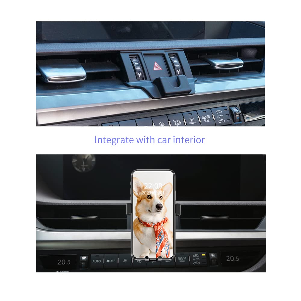 KUCOK Car Phone Holder Fit for Lexus ES 350 2019-2023 Hybrid, Air Vent Cell Phone Mount Fit for Lexus, Car Phone Stand for iPhone Samsung 4-6.7 Inch